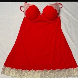 Victoria's Secret Red Chemise with Lace Accents
